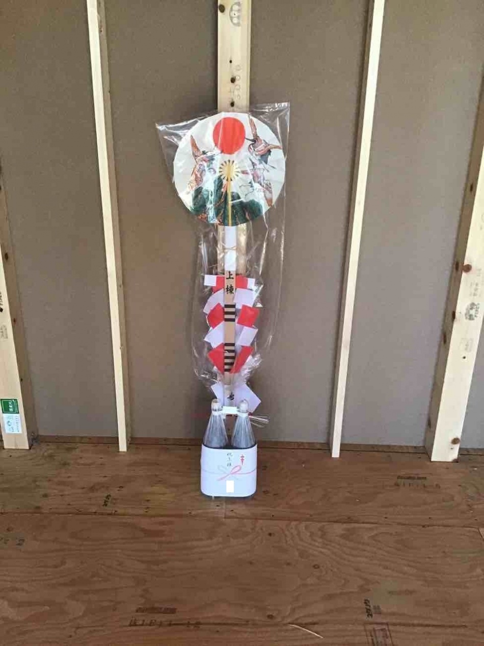 埼玉県越谷市N様邸注文住宅新築工事は上棟お清めを行いました。