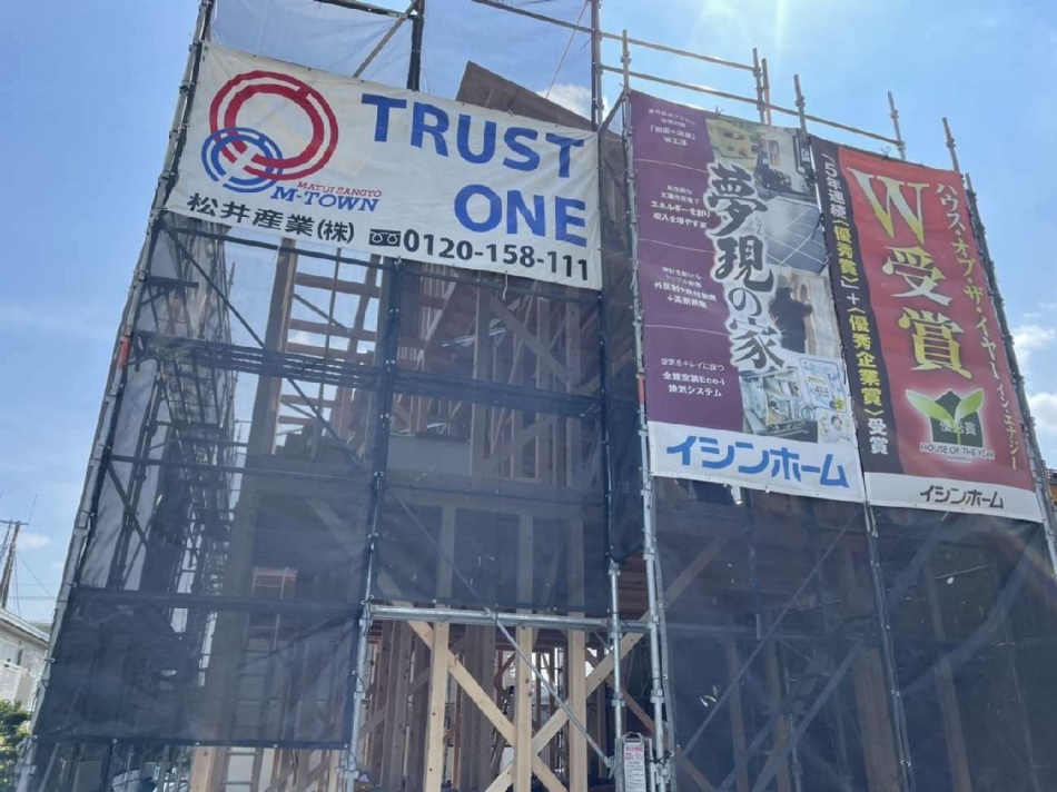 埼玉県三郷市I様邸注文住宅新築工事は上棟しました。