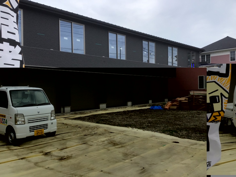 吉川市K様賃貸ガレージハウスは足場が外れ外観がわかるようになりました。