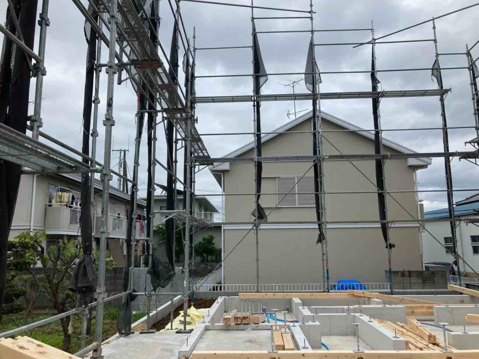 埼玉県三郷市I様邸注文住宅新築工事は土台引き工事です。