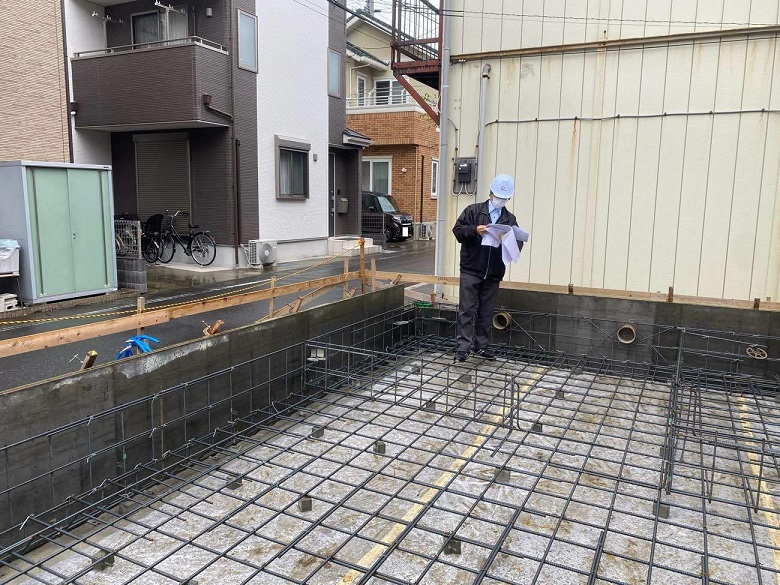 埼玉県三郷市H様邸注文住宅新築工事配筋自主検査を行いました。