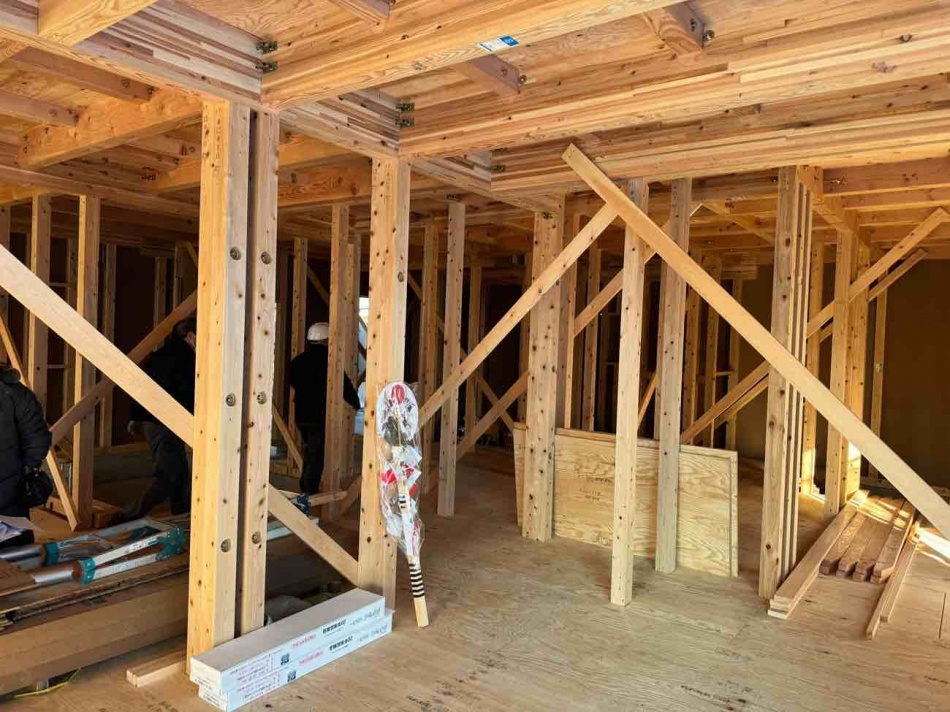 埼玉県八潮市S様邸注文住宅新築工事は上棟後のお清めを行いました。