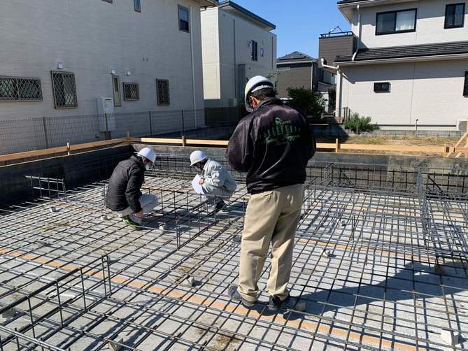 埼玉県三郷市S様邸注文住宅新築工事は配筋社内自主検査です。
