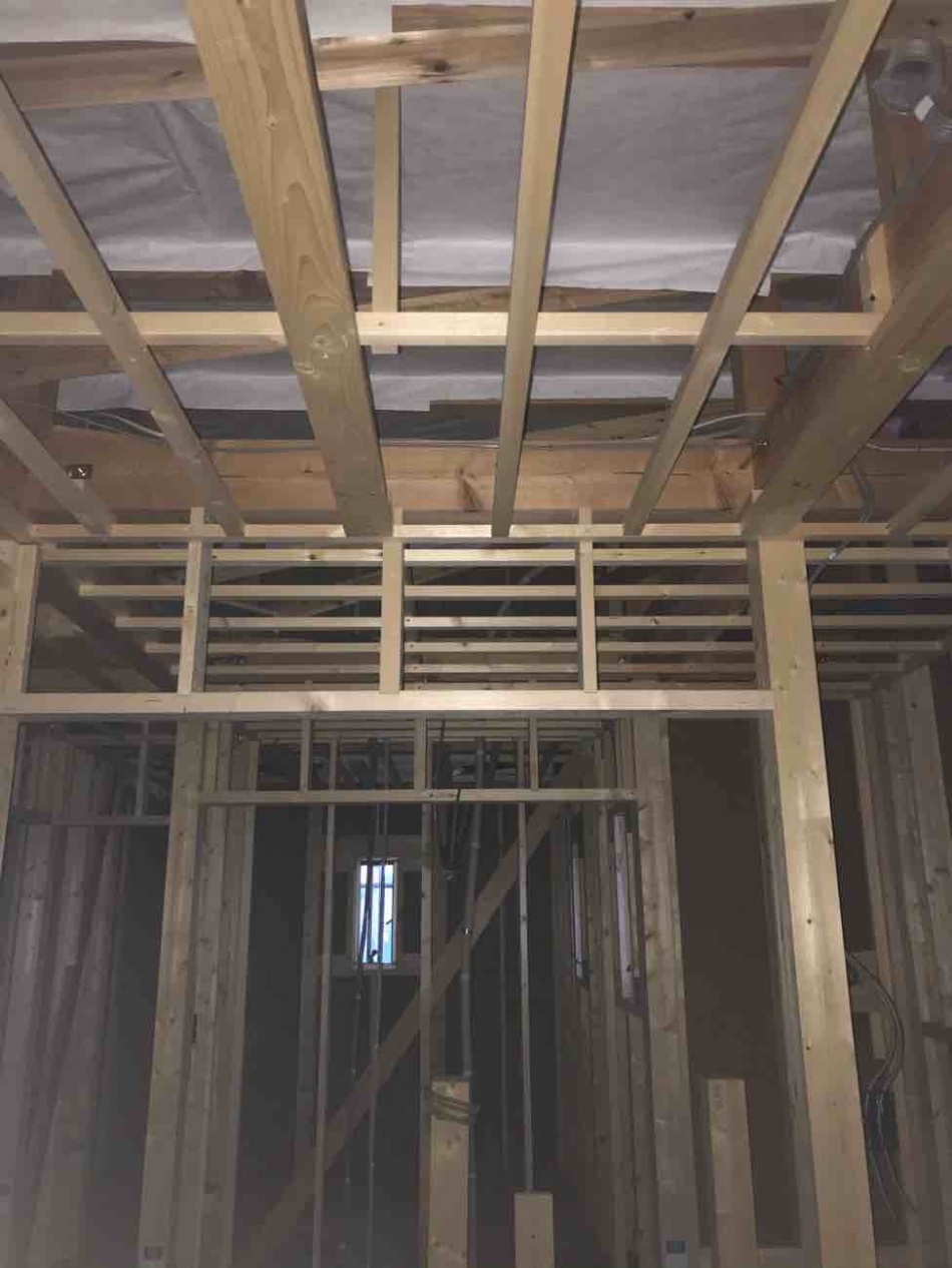 埼玉県三郷市 Y様邸は2階天井下地、ベランダ軒天下地施工です。