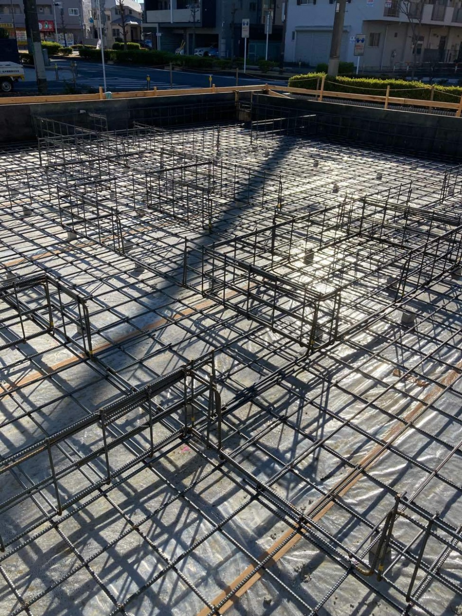 東京都足立区S様邸注文住宅新築工事は基礎配筋工事を行いました。