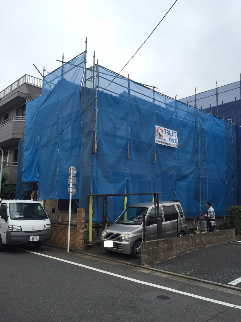 【東京都板橋区】I様邸外壁塗装工事がはじまりました。松井産業