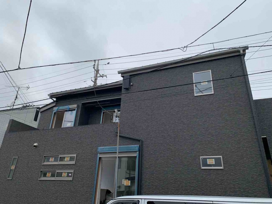 埼玉県三郷市H様邸注文住宅新築工事は足場が外れて外観がわかるようになりました。