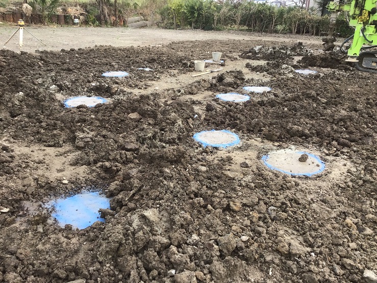 埼玉県越谷市N様邸注文住宅新築工事は柱状改良工事を行いました。