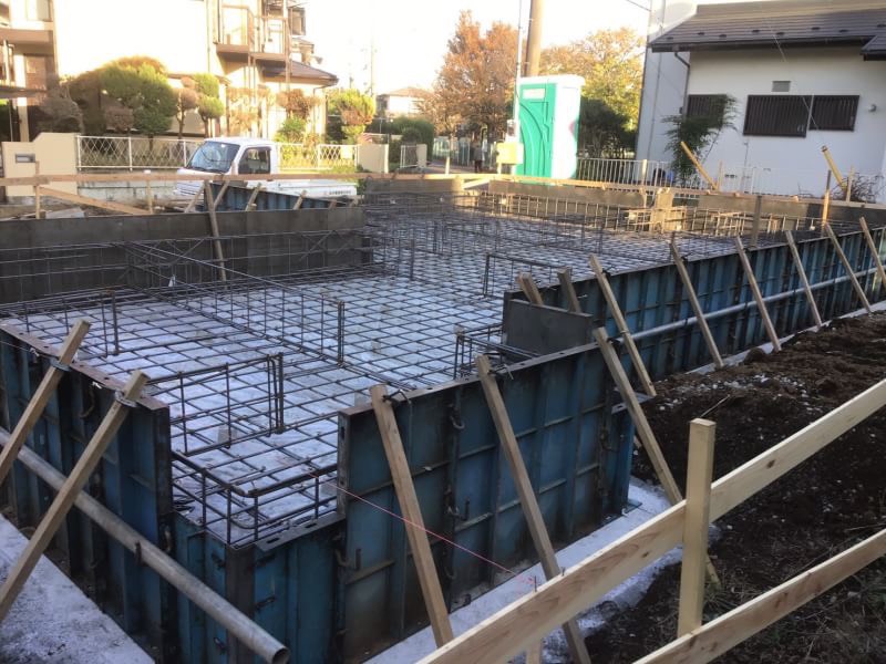 野田市T様邸は基礎配筋工事です。