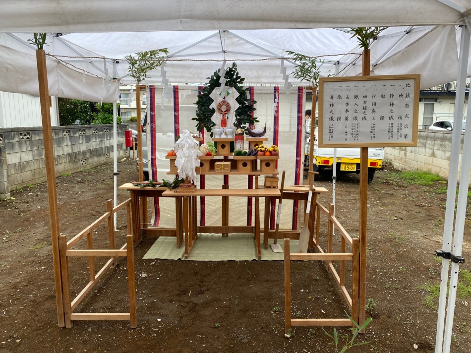 千葉県松戸市S様邸注文住宅新築工事は地鎮祭です。