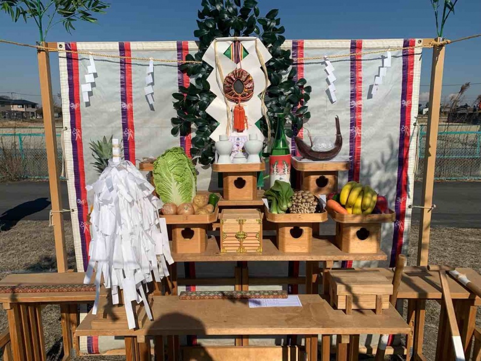 埼玉県三郷市U様邸注文住宅新築工事は地鎮祭を行いました。