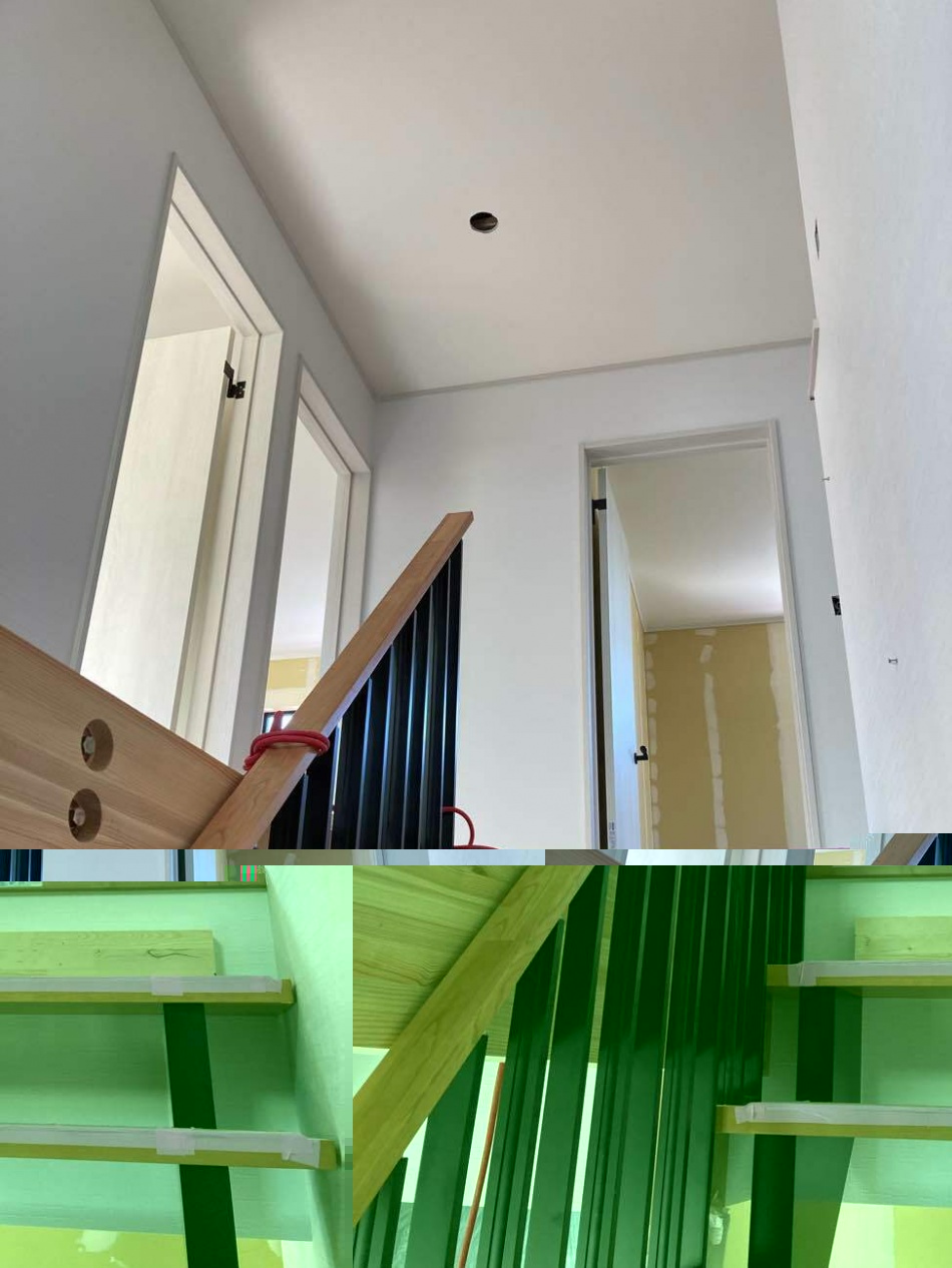 埼玉県三郷市E様邸注文住宅新築工事はクロス工事を行っています。