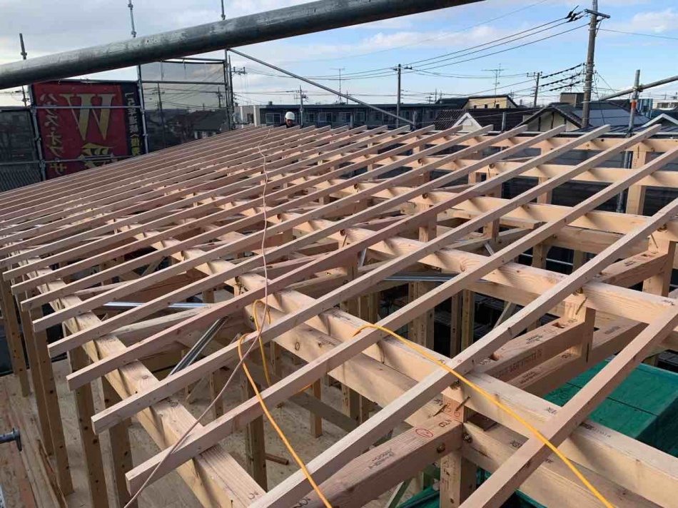 埼玉県吉川市M様邸注文住宅新築工事は上棟しました。