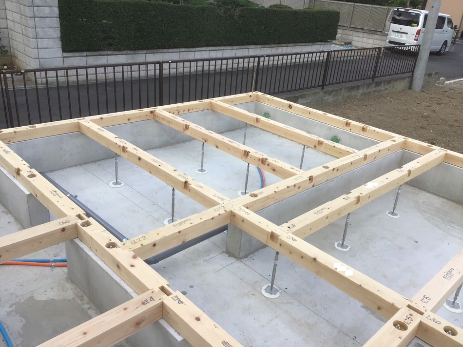 埼玉県三郷市S様邸注文住宅新築工事は基礎工事土台敷です。