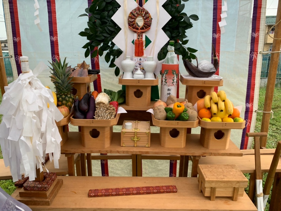 埼玉県越谷市H様邸ガレージハウス新築工事は地鎮祭を行いました。