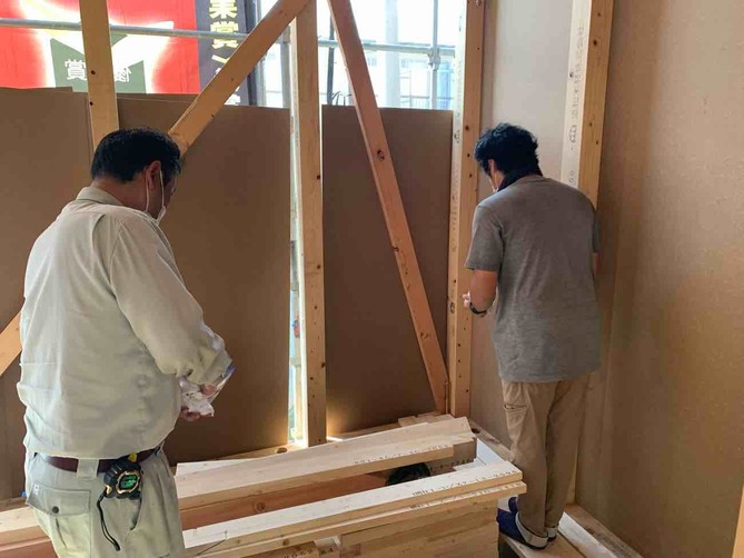 千葉県松戸市S様邸注文住宅新築工事は上棟後のお清めを行いました。