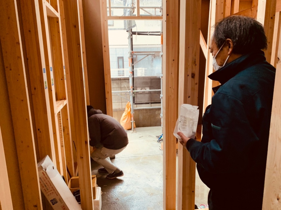 埼玉県三郷市S様邸注文住宅新築工事は上棟後のお清めを行いました。