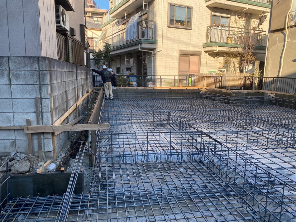 東京都墨田区T様邸注文住宅新築工事は基礎配筋チェックを行いました。