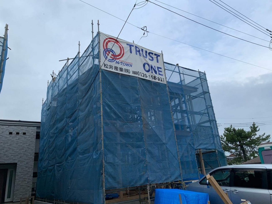 埼玉県三郷市N様、Y様邸は木工事中です。