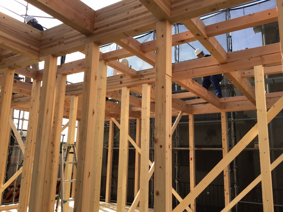 【埼玉県三郷市】K様邸新築工事は建て方工事です。