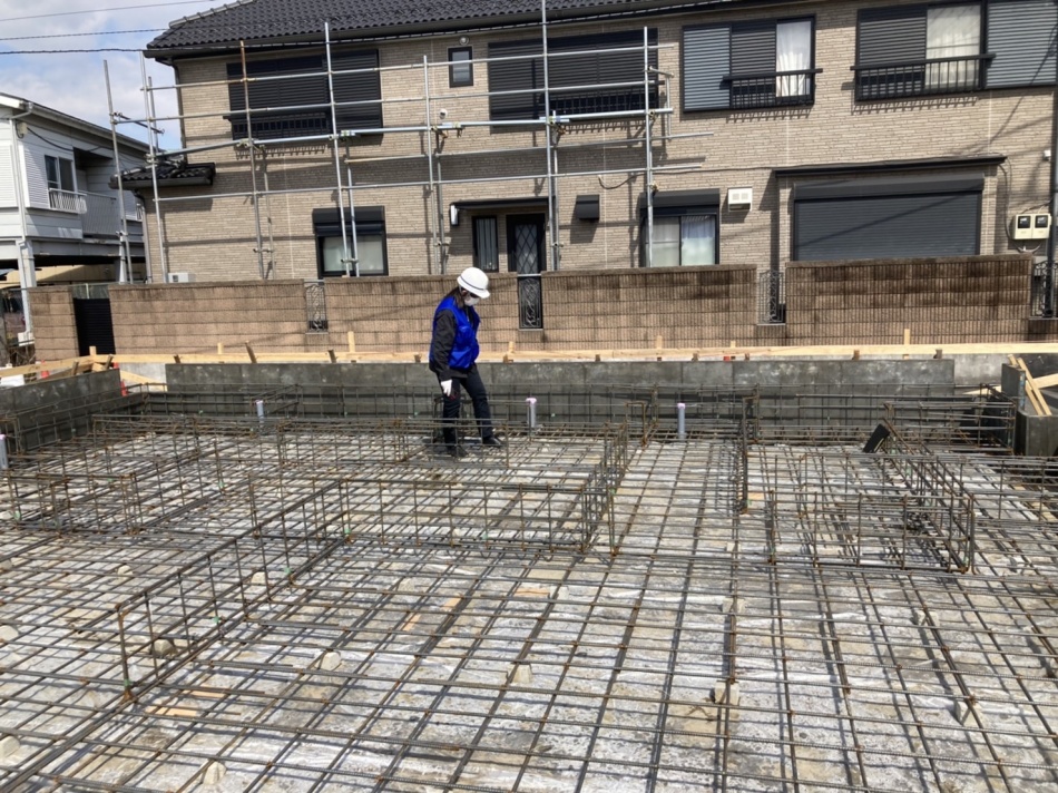 埼玉県三郷市T様邸注文住宅新築工事は基礎配筋検査を行いました。