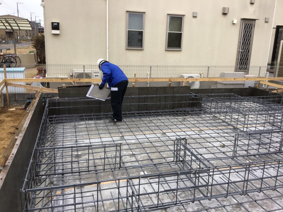 【埼玉県三郷市】Y様邸注文住宅新築工事は基礎工事配筋検査を行いました。