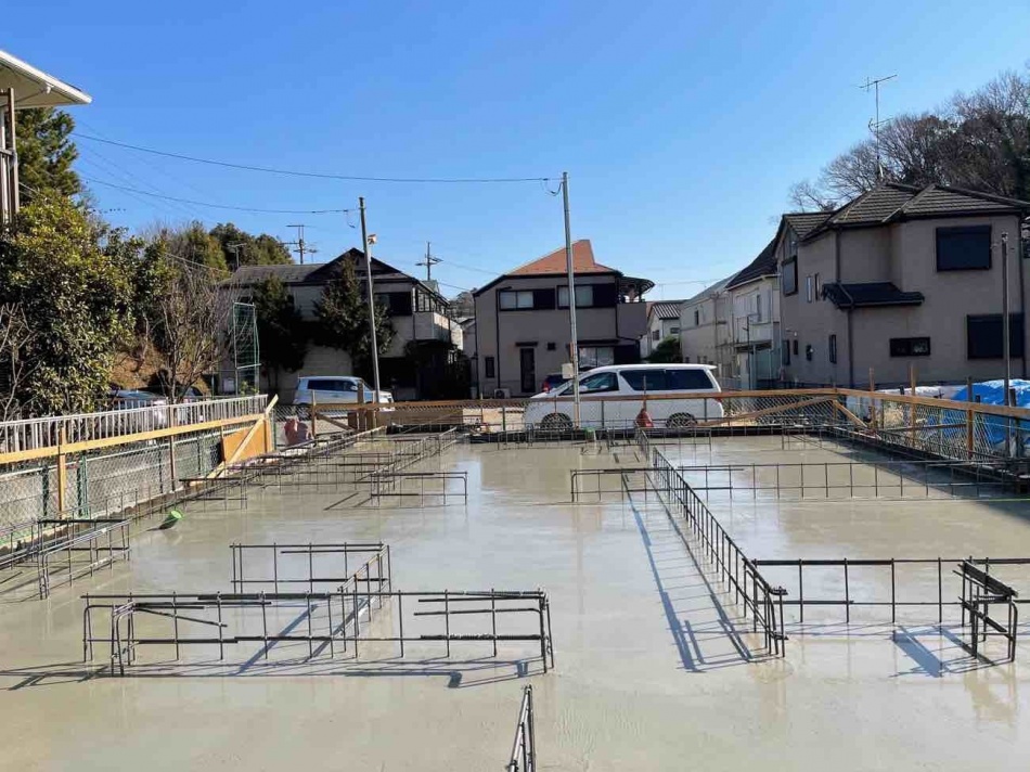 千葉県市川市A様邸注文住宅新築工事は基礎工事中です。