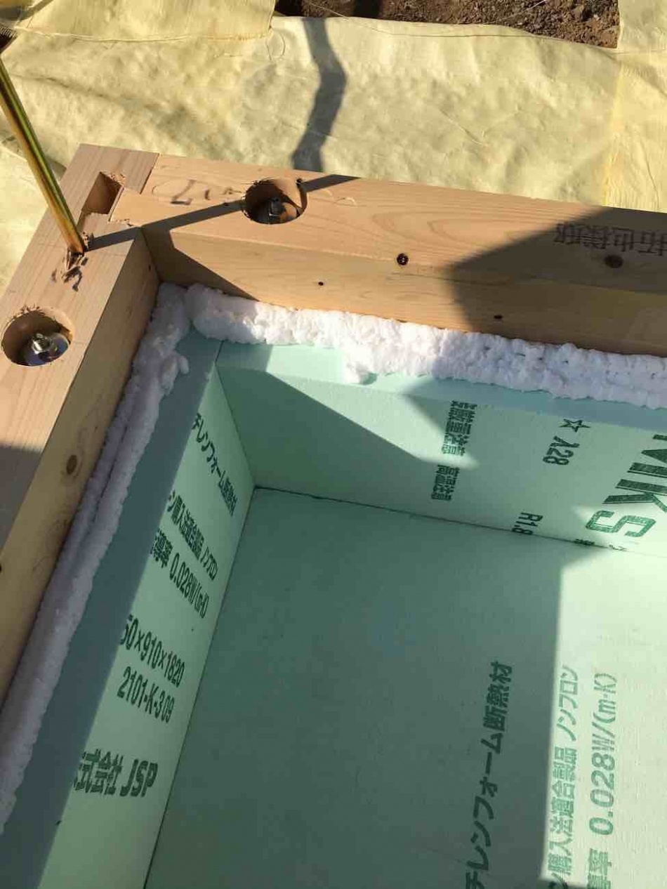 埼玉県吉川市U様邸注文住宅新築工事は木工事土台敷きを行いました。