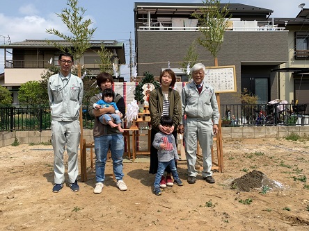 三郷市T様邸は地鎮祭でした。