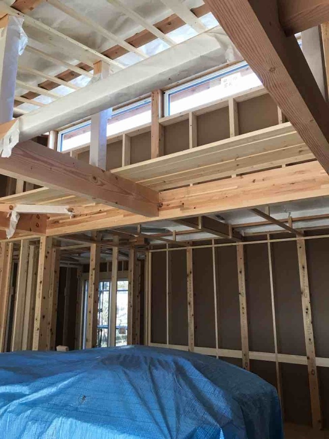 埼玉県三郷市N様邸注文住宅新築工事は木工事中です。