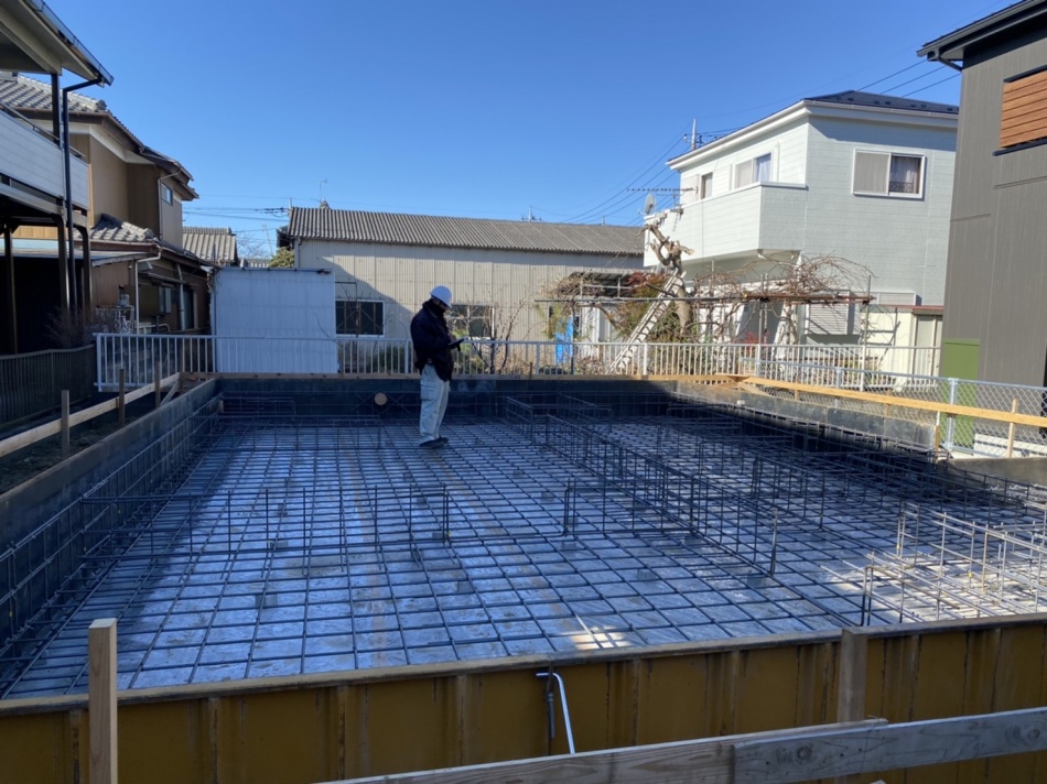 埼玉県吉川市M様邸新築工事は基礎配筋工事を行いました。