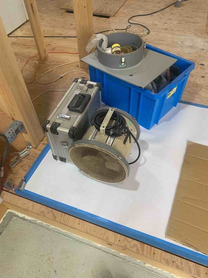 埼玉県三郷市I様邸注文住宅新築工事は気密測定をしました。