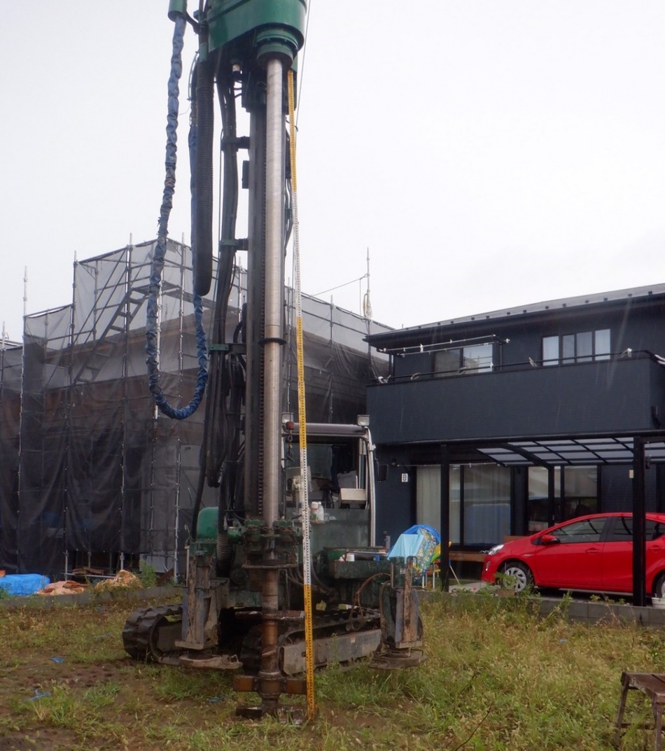 【埼玉県越谷市】S様ガレージハウス新築工事は地盤改良工事です。