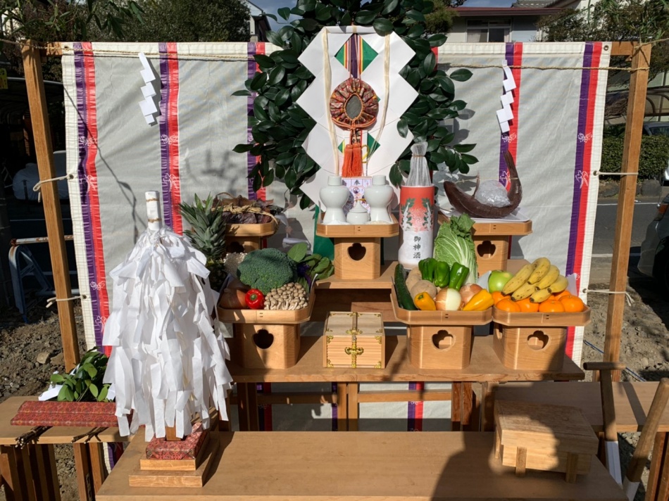 埼玉県吉川市U様邸注文住宅新築工事は地鎮祭を行いました。