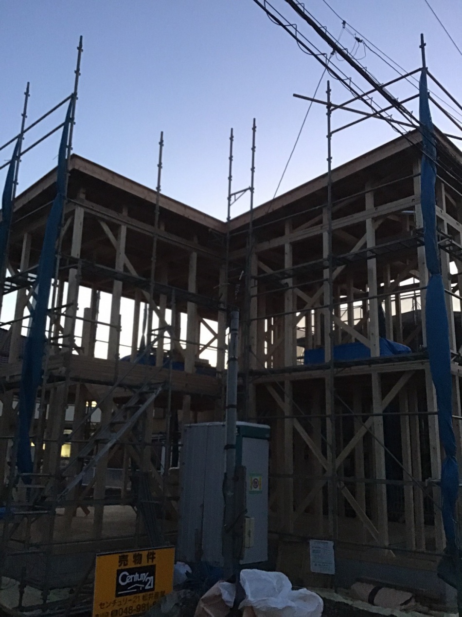 埼玉県吉川市U様邸注文住宅新築工事は上棟しました。
