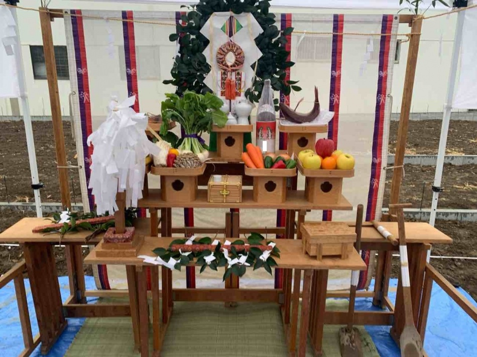 埼玉県三郷市 H様邸注文住宅新築工事は地鎮祭を行いました。