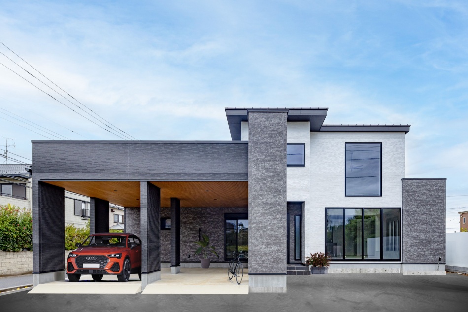 埼玉県三郷市M様邸注文住宅新築工事 スタイリッシュな吹抜けのあるガレージハウス