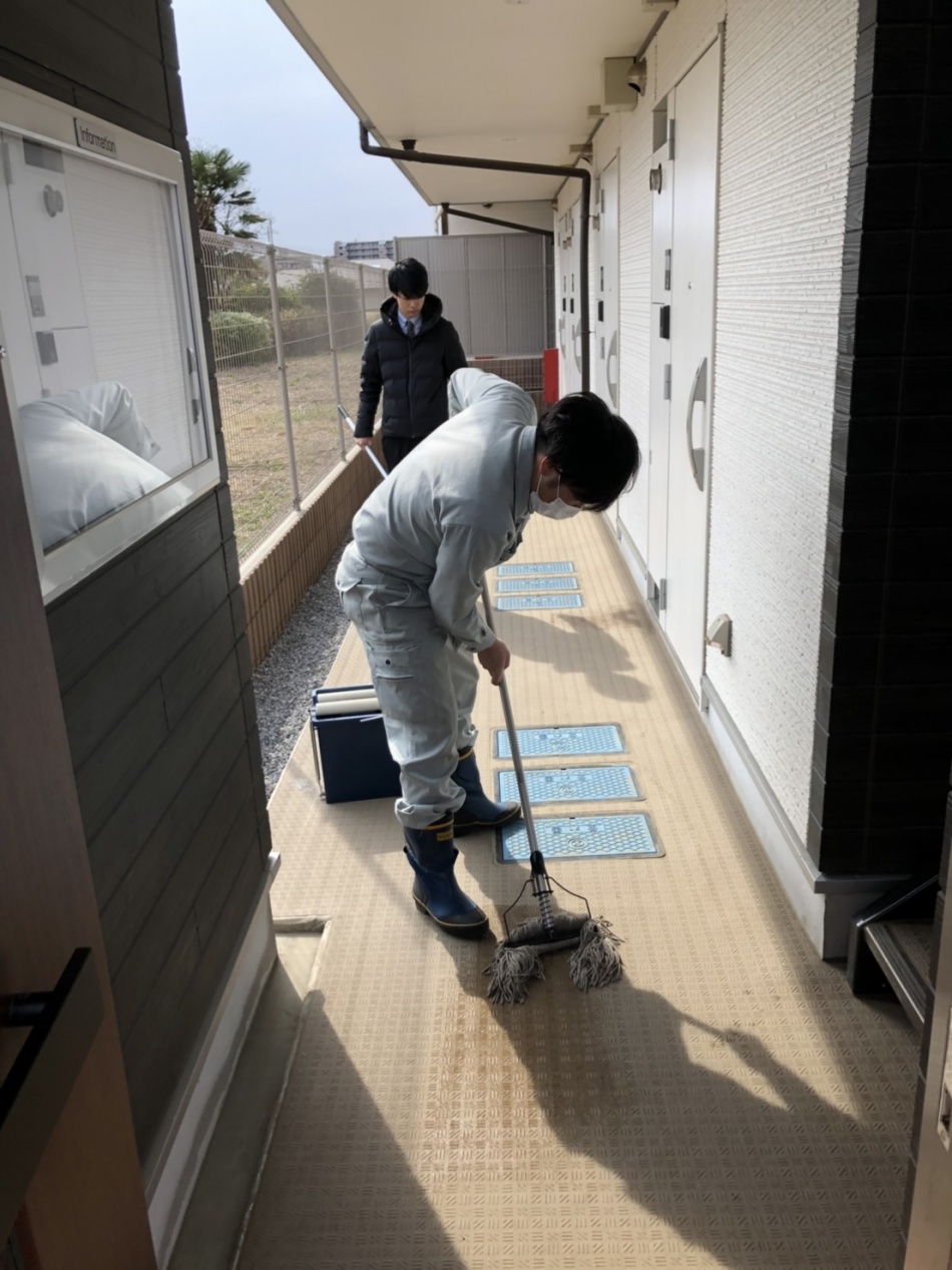 管理物件の清掃です。松井産業