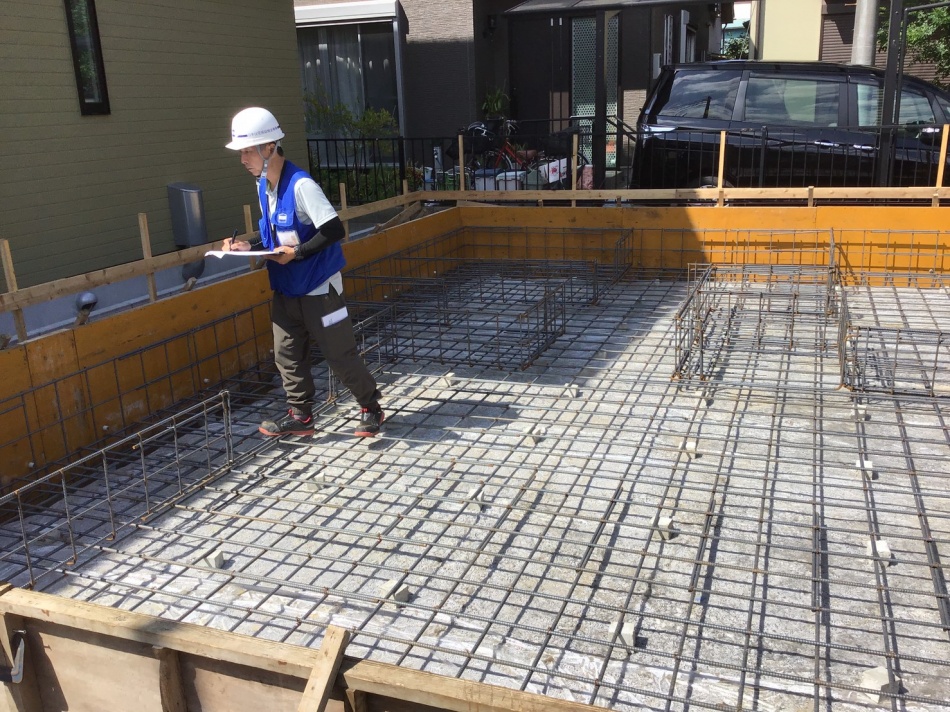 三郷市K様邸は基礎配筋検査を行いました。