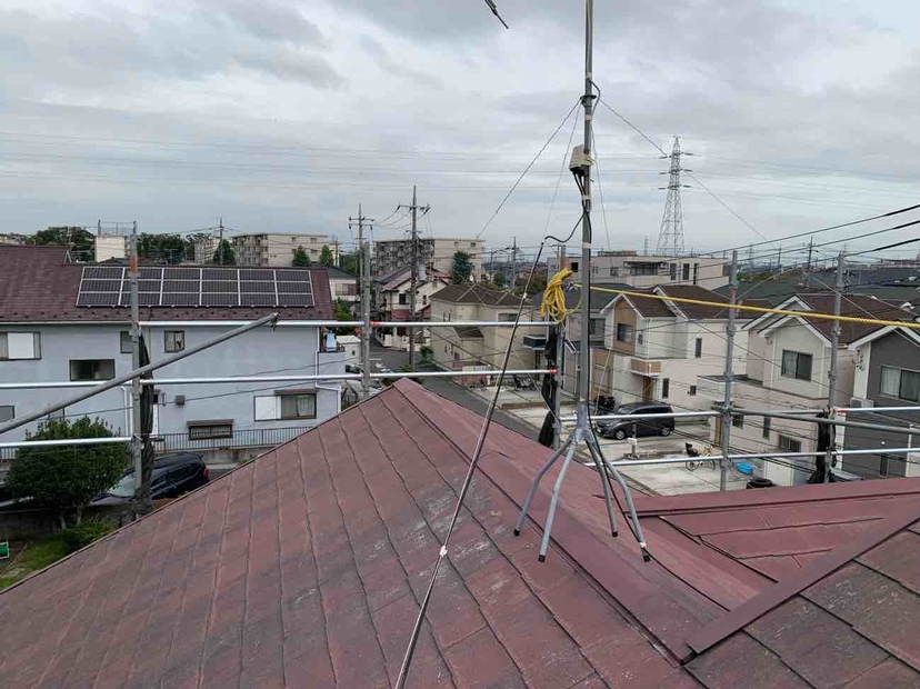 台風14号が接近しております。台風養生をしました。