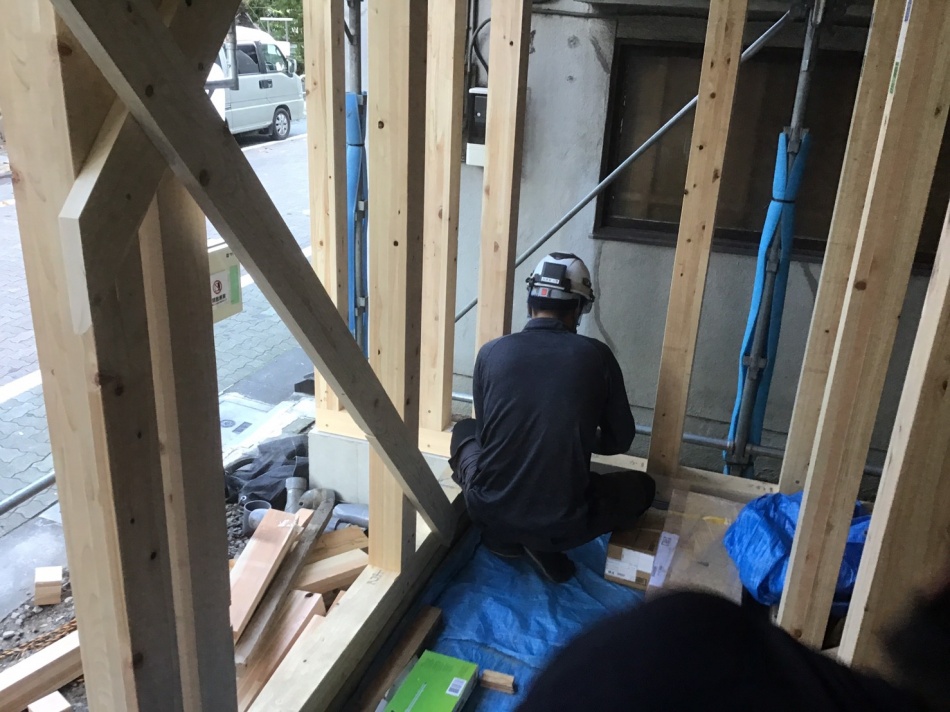 東京都葛飾区K様邸注文住宅新築工事は上棟後のお清めを行いました。