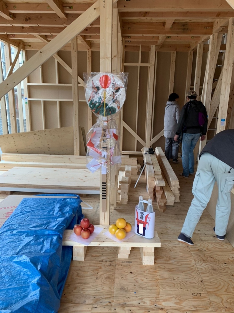 足立区M様邸は上棟時のお清めを行いました。