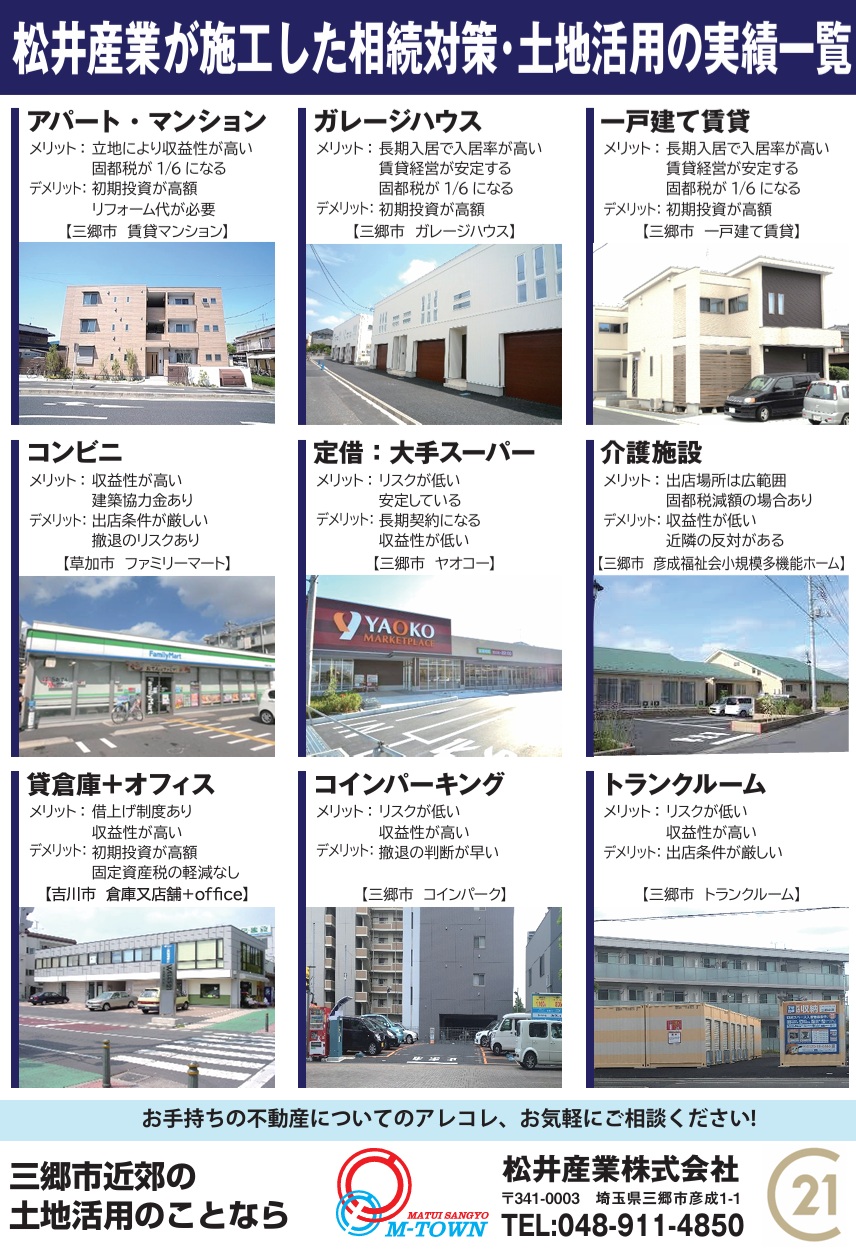【三郷市の不動産オーナー必見】土地のポテンシャルを最大化する！松井産業の相続対策・活用術9選